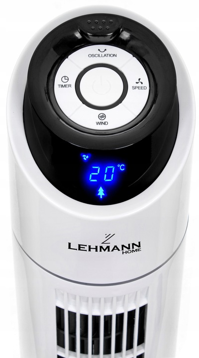 WENTYLATOR PIONOWY PODŁOGOWY KOLUMNOWY LED OSCYLACJA LEHMANN CARLINI