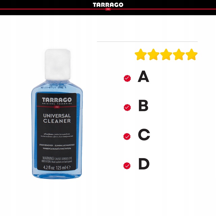Płyn do Czyszczenia Obuwia Skuteczny Środek do Butów Cleaner Tarrago 125 ml