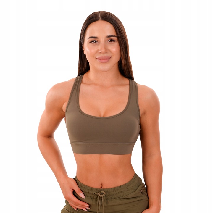 BIUSTONOSZ SPORTOWY FITNESS PANEL OLIVE GymBeam L