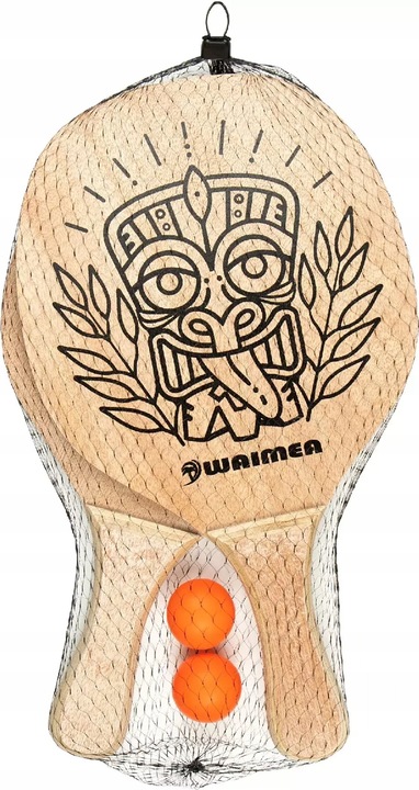 Rakietki drewniane zestaw do tenisa plażowego paletki + piłeczka WAIMEA