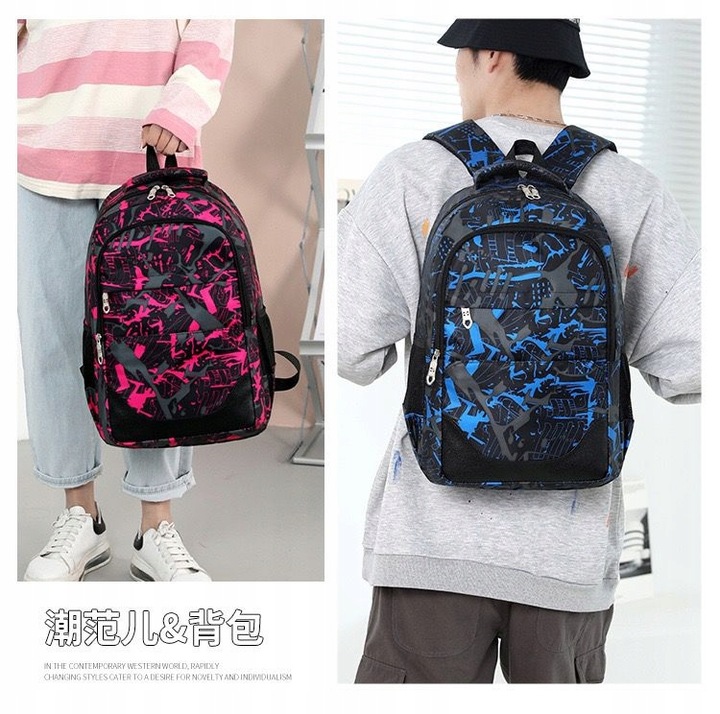 Bivacc Pojemny plecak szkolny młodzieżowy czarny zestaw 3 szt Bivacc