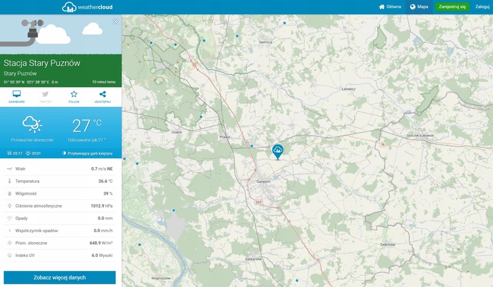 STACJA POGODY POGODOWA WiFi METEO TERMOMETR HIGROMETR ZEGAR ALARM +