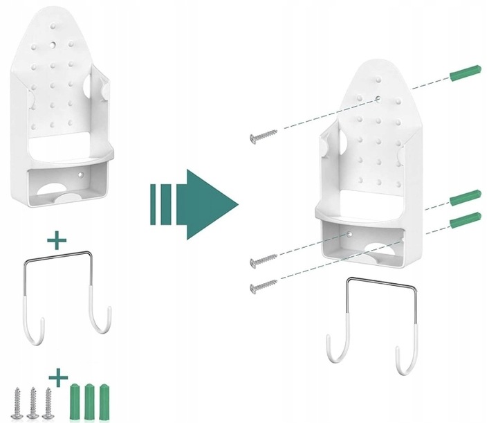 UCHWYT WIESZAK NA ŻELAZKO DESKĘ DO PRASOWANIA PÓŁKA DO SZAFY I NA