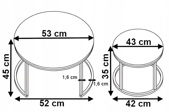 STOLIK KAWOWY OKRĄGŁY 2W1 BIAŁY MARMUR ZESTAW 2 STOLIKÓW KAWOWYCH