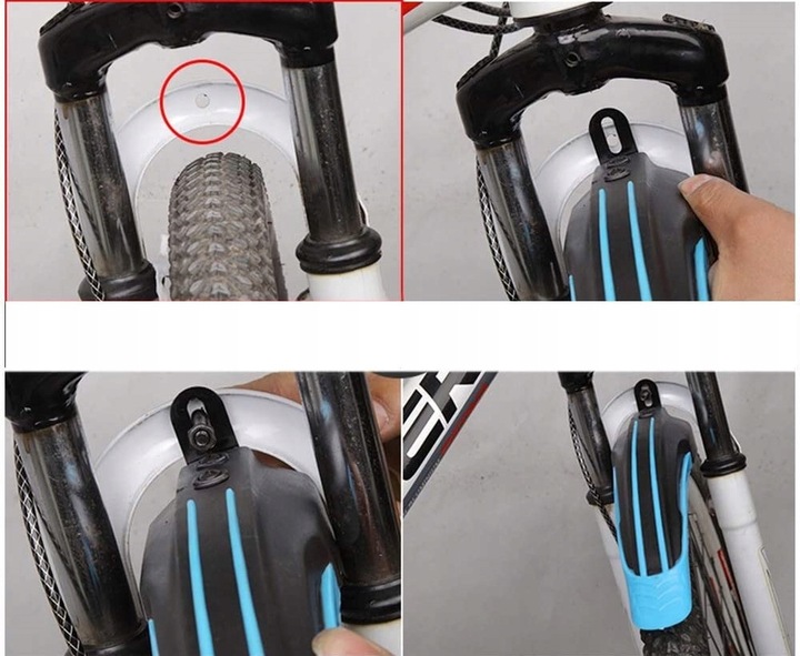 BŁOTNIKI ROWEROWE ROWER ZESTAW KOMPLET PRZÓD TYŁ 2 SZT MTB 24-26 CZARNY