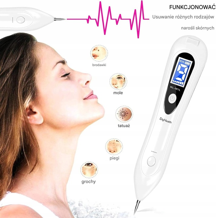 PLAZMA PEN USUWANIE BRODAWEK WŁÓKNIAKÓW AKUMULATOR 9 POZIOMÓW MOCY