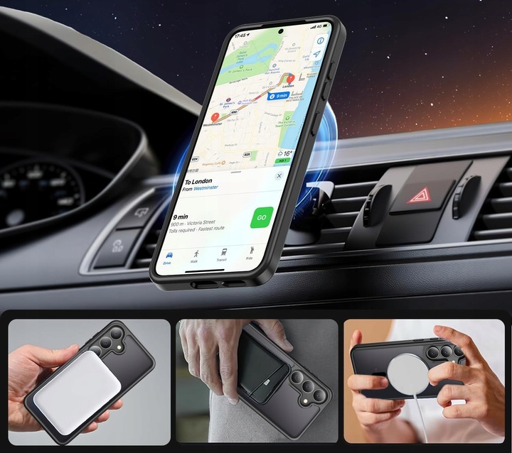 Etui CASE do Samsung Galaxy S25+ Plus MAGNETYCZNE MATOWE WZMACNIANE 2xSZKŁO