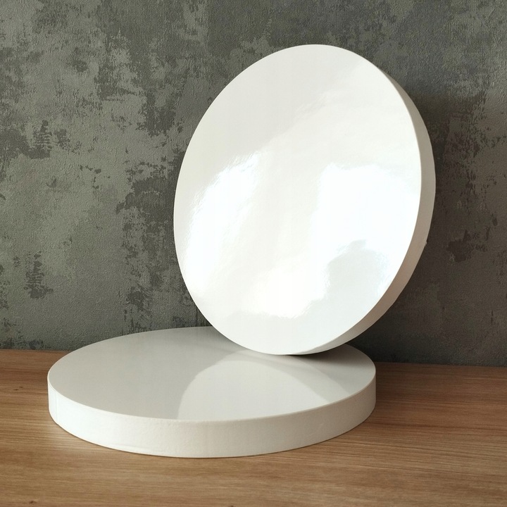 Podkład pod tort styrodur 34 cm gruby okrągły biały podkładka sztywny