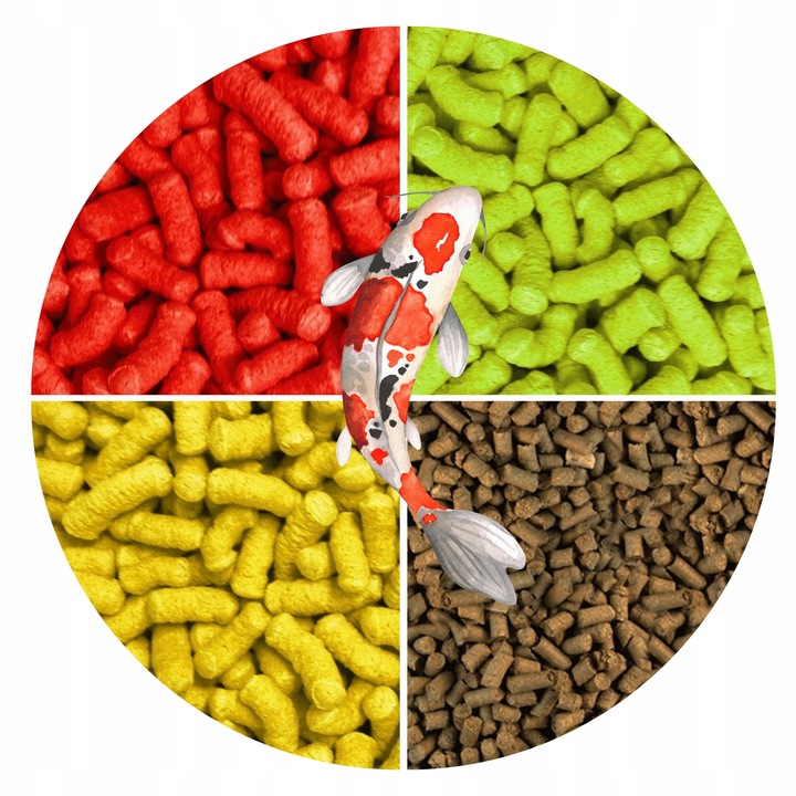 POKARM KARMA PASZA ZANĘTA GRANULAT DLA RYB KOI KARPI NA OCZKO WODNE