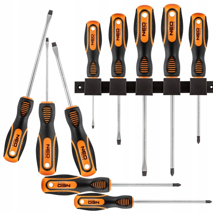 NEO KOMPLET WKRĘTAKÓW ŚRUBOKRĘTÓW ZESTAW 5 SZTUK MAGNES + UCHWYT 04-192