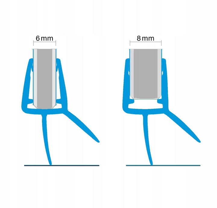 USZCZELKA DO KABINY PRYSZNICOWEJ DRZWI SZYBY DOLNA POZIOMA 6, 7, 8 MM 67 CM
