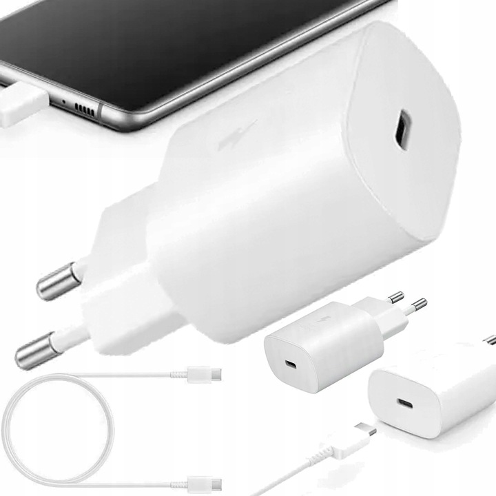 ZESTAW | SZYBKA ŁADOWARKA SIECIOWA USB TYPE-C + KABEL TYPE C | PD20W 3000mA