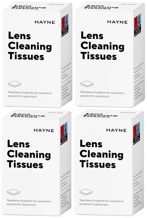 CHUSTECZKI DO OKULARÓW EKRANÓW NAWILŻANE HAYNE 4x 30 SZTUK PROFESJONALNE