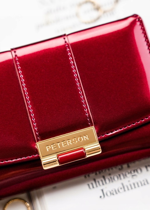 Peterson damski portfel ze skóry ekologicznej w kwiaty pionowy na