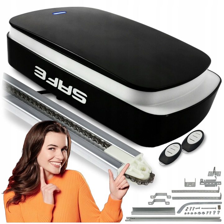 NAPĘD DO BRAMY GARAŻOWEJ 15 m2 zestaw automat 1000N + 2x PILOT SZYNA