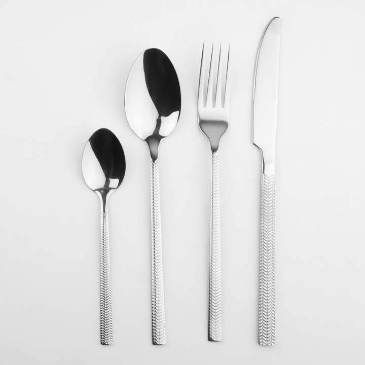 Komplet sztućców zestaw sztućców sztućce dla 6 OS JAGNA SREBRNE 24-elementy