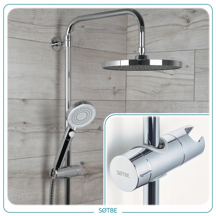 Uchwyt na słuchawkę do drążka prysznicowego deszczownicę przesuwny