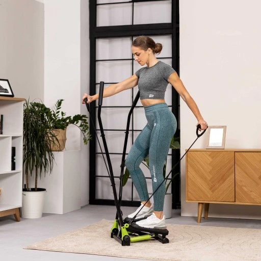 Stepper treningowy skrętny z ramionami nordic walking z linkami i regulacją