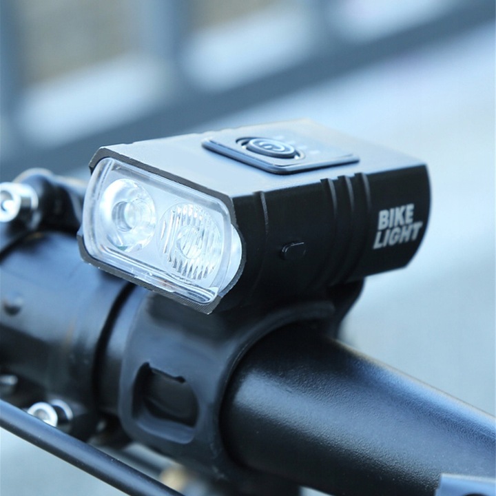 MOCNA LED LAMPKA ROWEROWA ACU USB PRZÓD + TYŁ