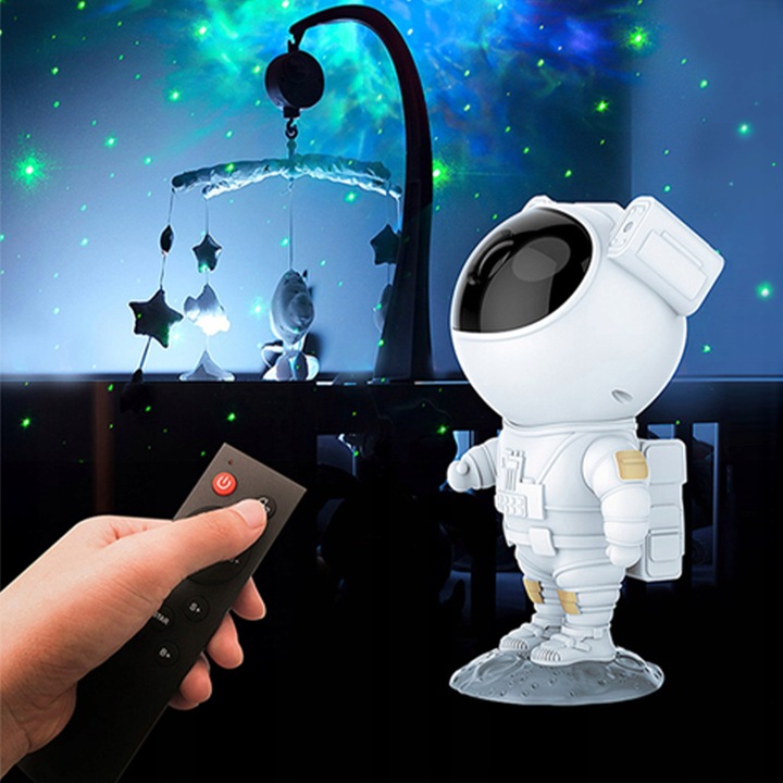 PROJEKTOR GWIAZD NIEBA DLA DZIECI RZUTNIK LED LAMPKA NOCNA ASTRONAUTA PILOT