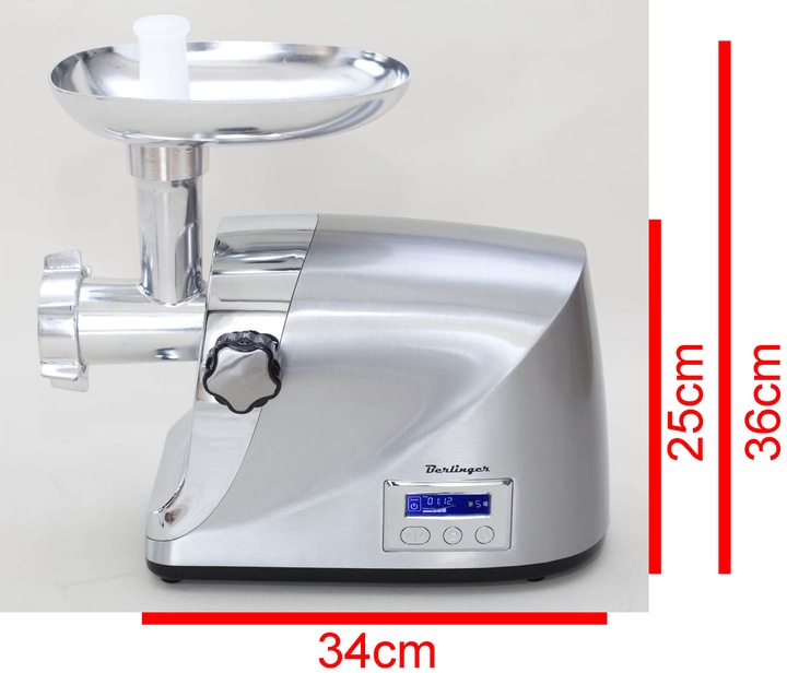 Maszynka do mięsa BERLINGER 2200W metalowa obudowa z regulacją obrotów