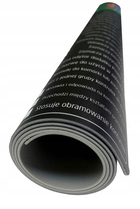 PODKŁADKA MATA BIURKO POD MYSZ DUŻA 82,6x35,1cm OFFICE EXCEL SKRÓTY PREMIUM