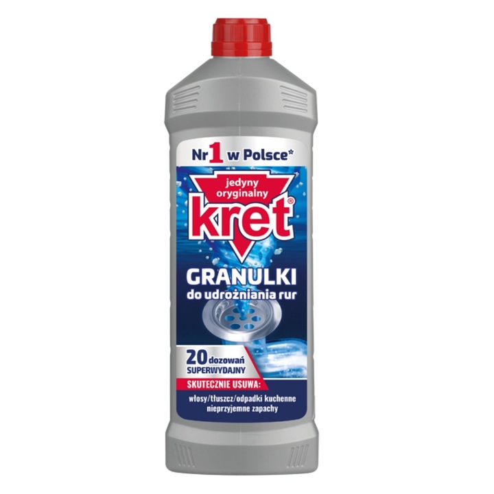 KRET Granulki do Udrożniania Rur Syfonów 3x800g