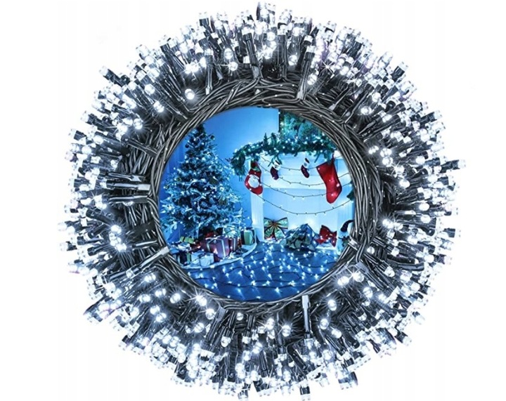 LAMPKI CHOINKOWE 500 LED ZEW/WEW BIAŁE ZIMNE