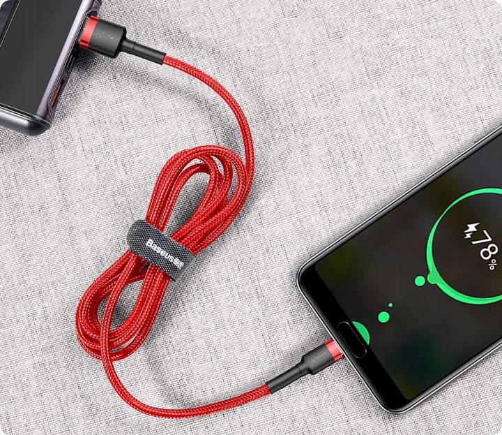 BASEUS MOCNY KABEL USB USB-C TYP-C PRZEWÓD OPLOT QUICK CHARGE 3.0 2A 3M