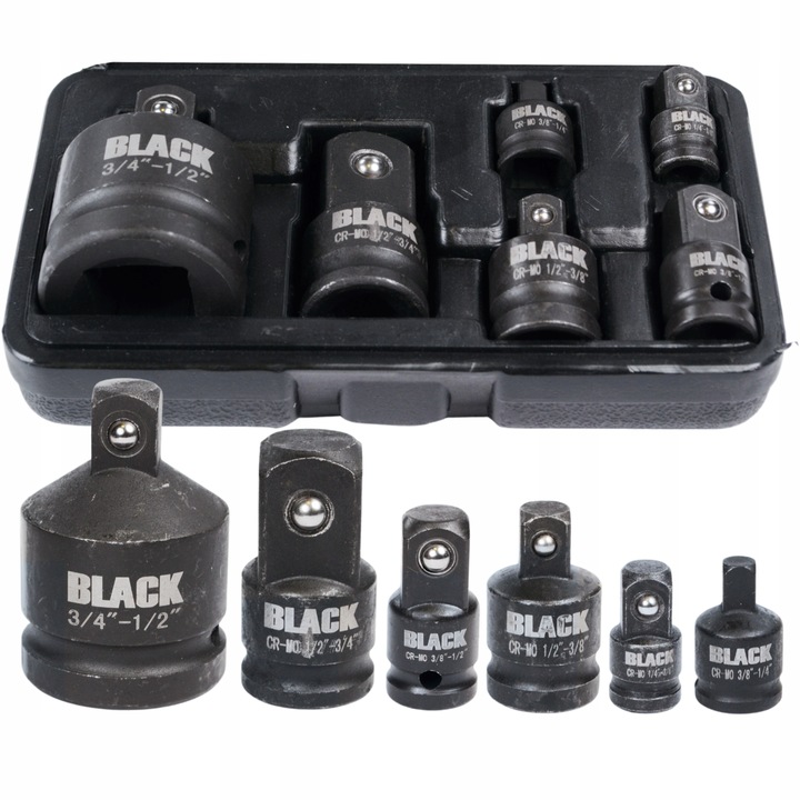 REDUKCJE ADAPTERY REDUKCYJNE 1/2 1/4 3/8 3/4 8szt BLACK