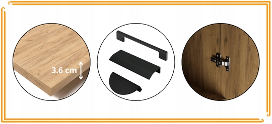 Szafka Łazienkowa Stojąca 60 cm Pod Umywalkę Nablatowa Komoda Dąb