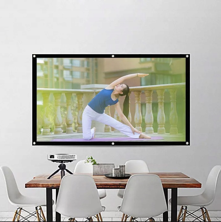 EKRAN PROJEKCYJNY do projektora Rzutnika Przenośny Zwijany 16:9 120 Cali