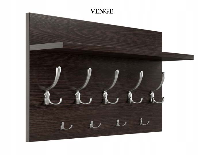 WIESZAK NA UBRANIA - PÓŁKA DO HOLU, NA KURTKI -9 UCHWYTÓW - 9 KOLORÓW