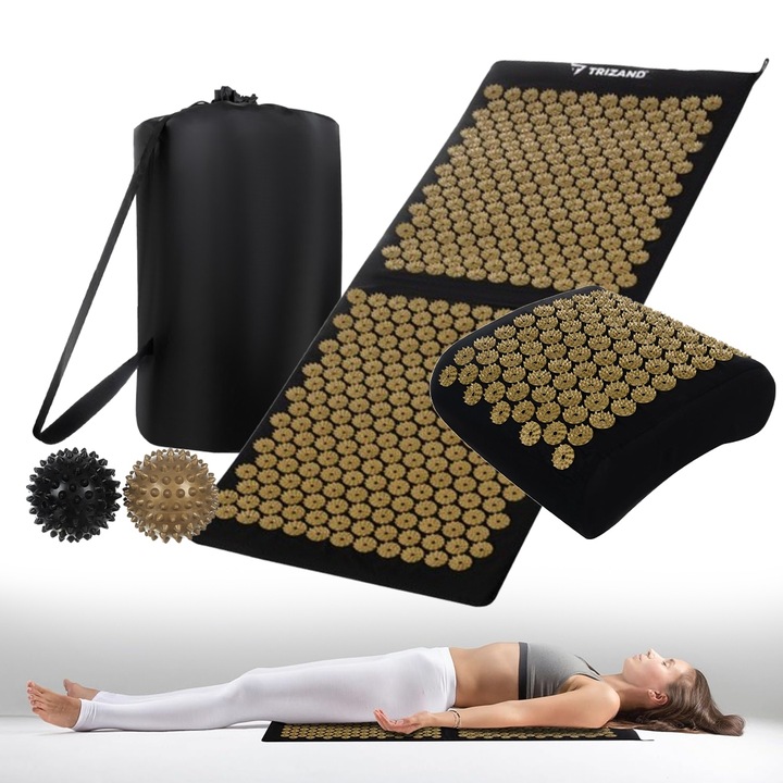 Mata do akupresury TRIZAND + 2 x piłka + poduszka masaż kręgosłupa RELAKS