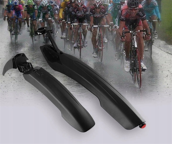 BŁOTNIKI ROWEROWE ZESTAW KOMPLET PRZÓD TYŁ WACHLARZE 26 27 28 29 CZARNY