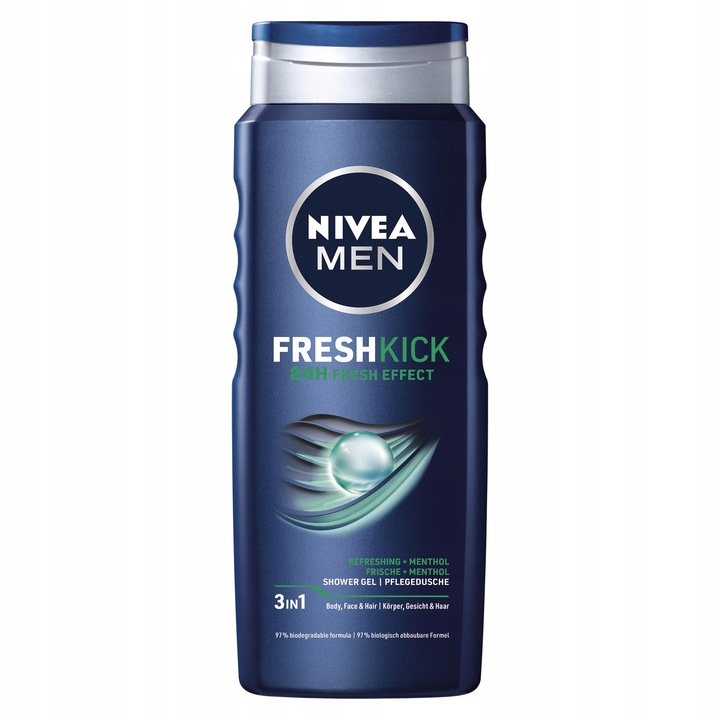 NIVEA MEN 3w1 Żel pod prysznic męski zestaw - Płyn do mycia 500ml x5