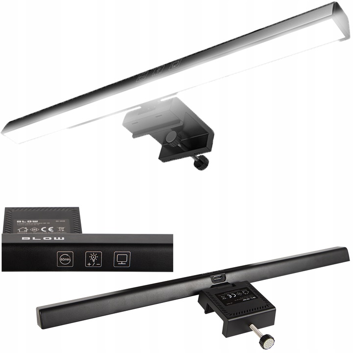 LAMPKA LED NA MONITOR EKRAN KOMPUTER REGULOWANA 3 BARWY KLIPS 48 DIOD USB-C