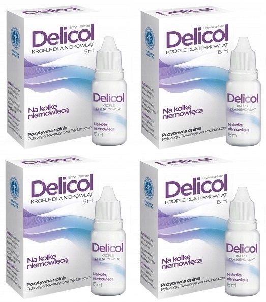 4x DELICOL na kolkę niemowlęcą krople 15 ml