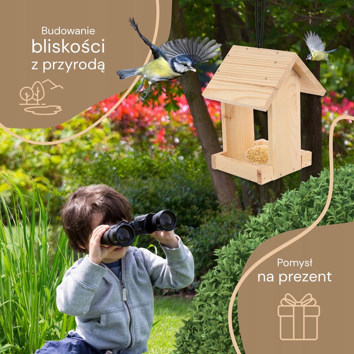 Karmnik dla ptaków drewniany DIY Zestaw do samodzielnego montażu