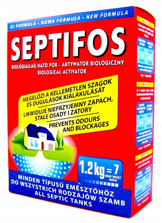 SEPTIFOS 1,2 KG AKTYWATOR Bakterie środek DO SZAMB I OCZYSZCZALNI