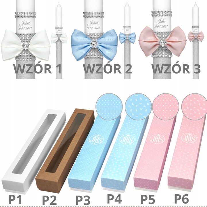 ŚWIECA DO CHRZTU KOMUNII NA CHRZEST KOMUNIĘ GROMNICA CHRZCINY