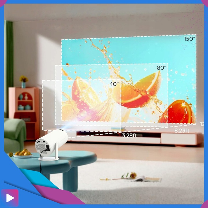 Projektor Rzutnik Android TV WiFi SMART Bluetooth 5.0 HD 4K Ekran 150