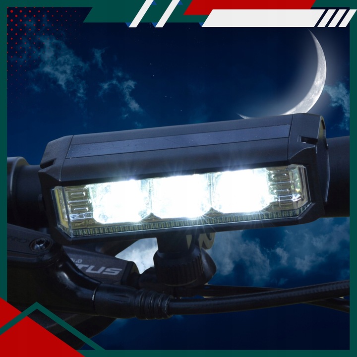 LAMPKA ROWEROWA PRZEDNIA LED NA PRZÓD KIEROWNICĘ ROWERU MOCNA USB 1200lm