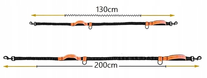 Smycz elastyczna do biegania z psem pas 2m U001
