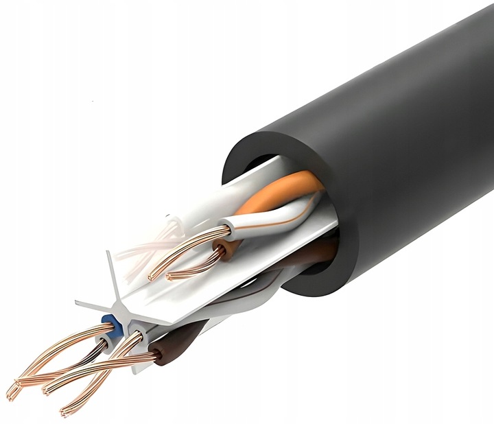 PRZEWÓD INTERNETOWY ETHERNET RJ45 CZARNY 20m KABEL SIECIOWY LAN CAT 6 UTP