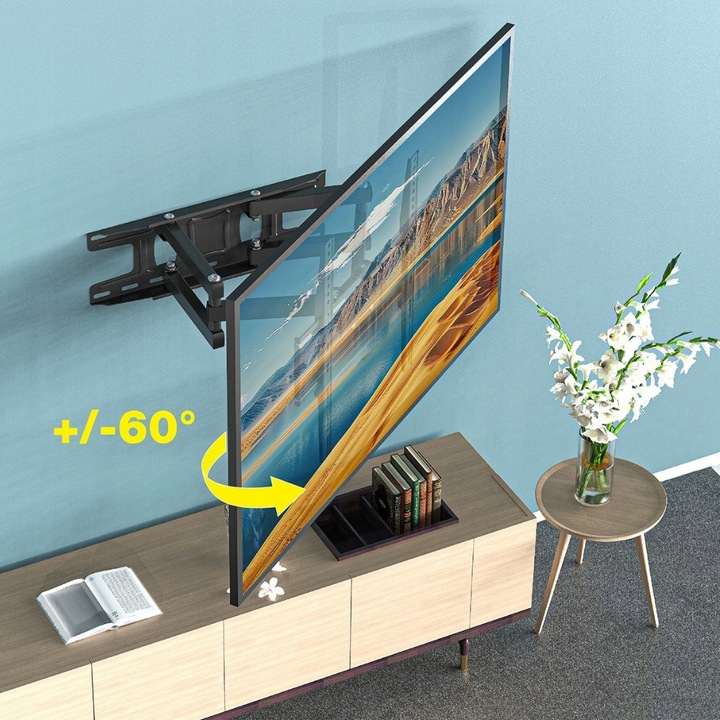 UCHWYT DO TELEWIZORA 26-65 CALI SOLIDNY OBROTOWY REGULOWANY EXTRA