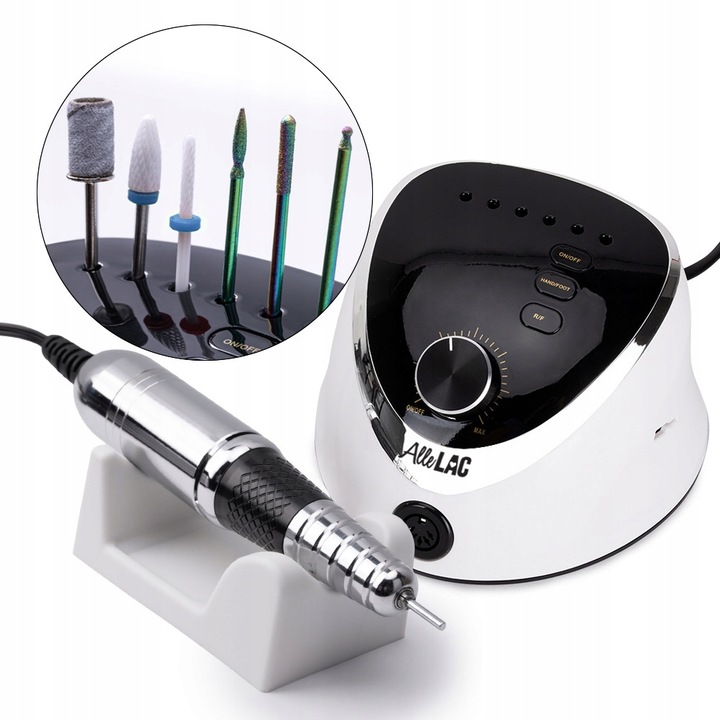 Profesjonalna Frezarka Do Paznokci ALLELAC M12 65W Mocna+ Frezy Nośnik