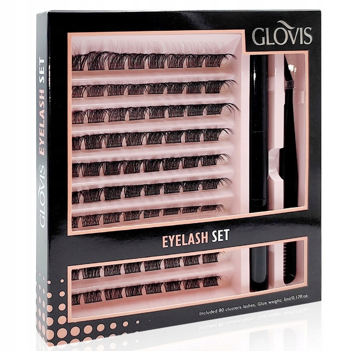 GLOVIS Rzęsy Bondingowe Zestaw do Samodzielnej Aplikacji + Klej do