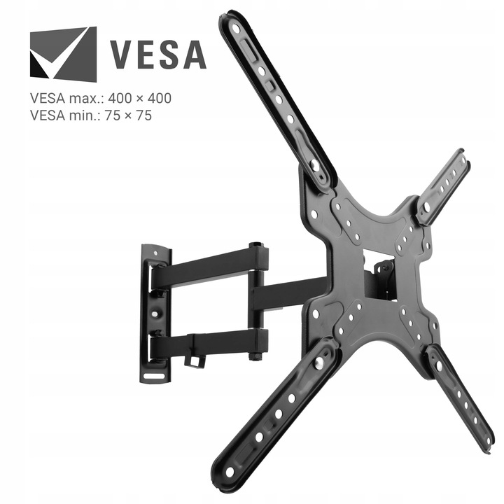 OBROTOWY UCHWYT DO TELEWIZORA ŚCIENNY Wieszak TV UNIWERSALNY 17-56