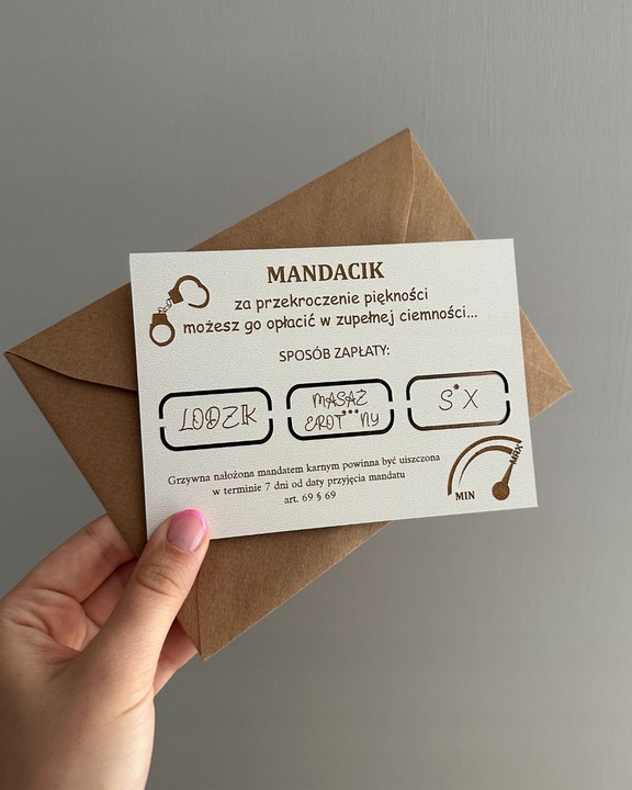 MANDACIK ZA PRZEKROCZENIE PIĘKNOŚCI zabawny prezent dla dziewczyny